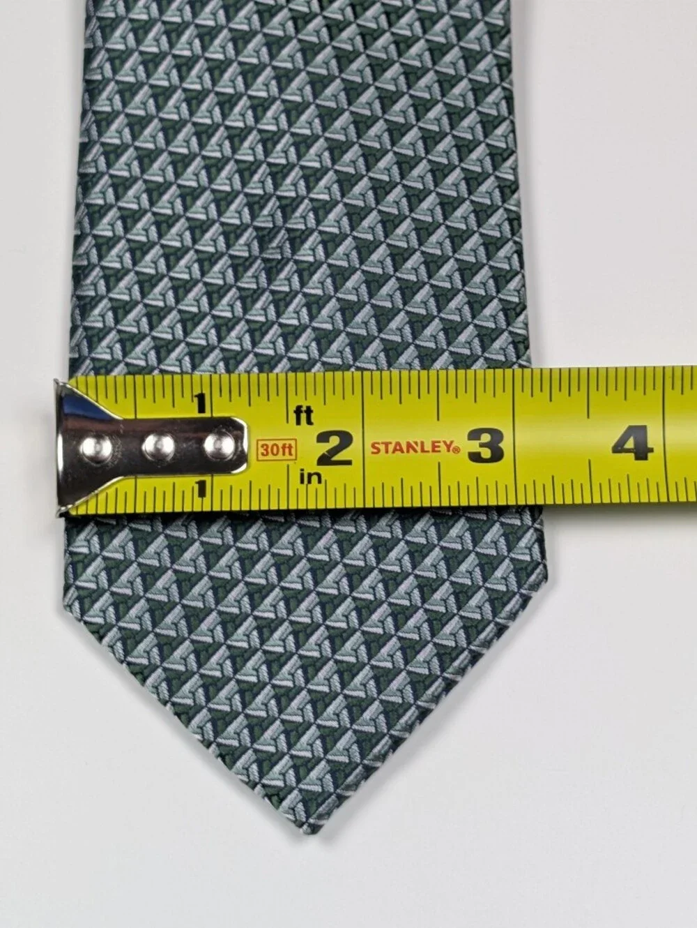 Perry Ellis Portfolio Mens Tie Mackin Geo Green Geometric Woven Necktie NWT